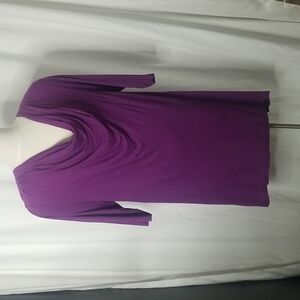 ULLA POPKIN PURPLE DRAPED  FRONT TUNIC SIZE 16/ 18